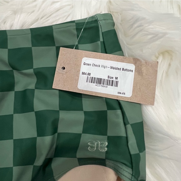 Albion Green Checkered High Waist Bikini Set M & L - Picture 5 of 14